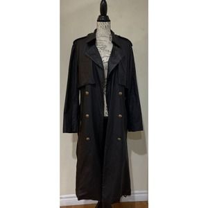 ELVI Black Trench Coat Belted Size 18